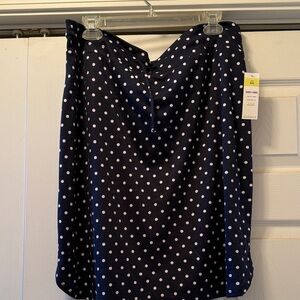 Agnes & Dora Navy A-Line Skirt with White Polka Dots